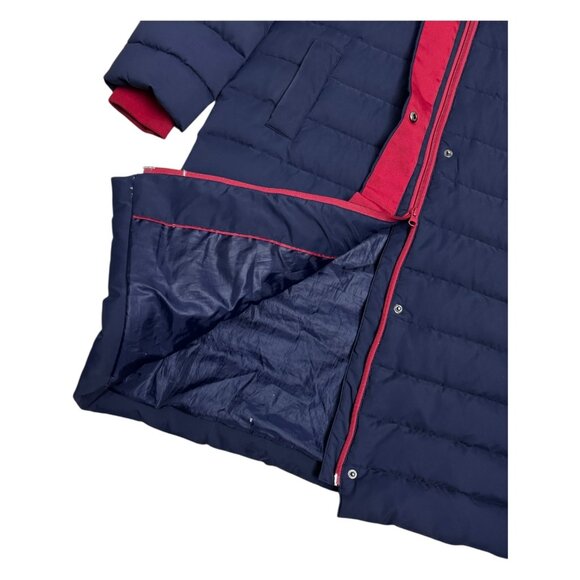 BODEN Down & Feather Fill Designer Blue Long Winter Puffer Parka Coat Womens 10 - Picture 5 of 7